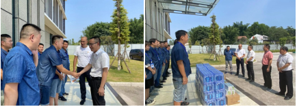 公服集團黨委書記、董事長楊中才一行到清源水務公司開展“夏送清涼”慰問活動